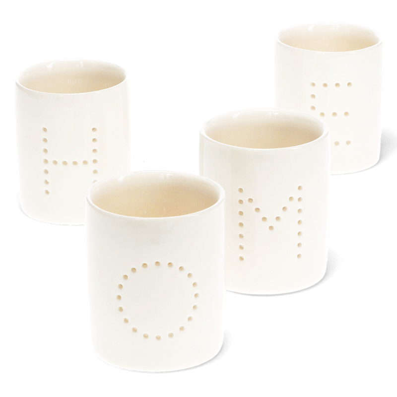 Rex London Glossy Ceramic Tealight Holders (set Of 4) - HOME