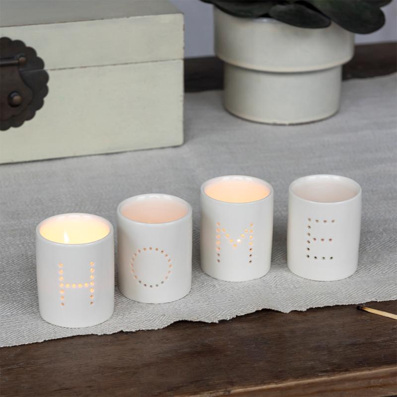 rex london Glossy ceramic tealight holders (set of 4) - HOME