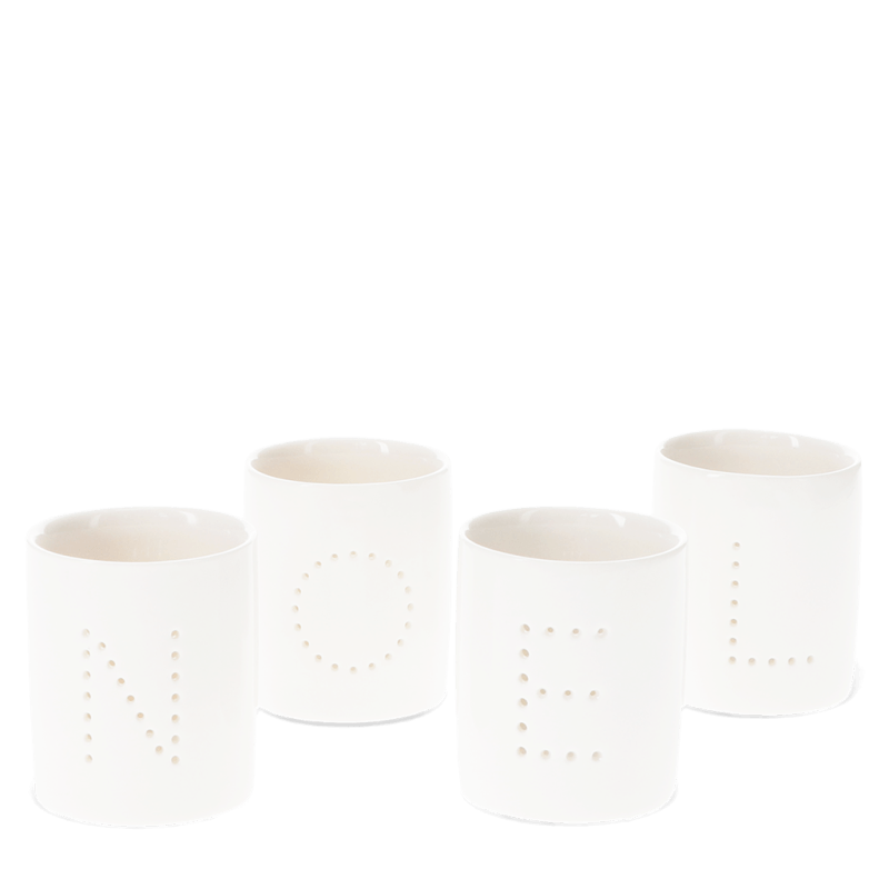 Rex London Glossy Ceramic Tealight Holders (set Of 4) - NOEL