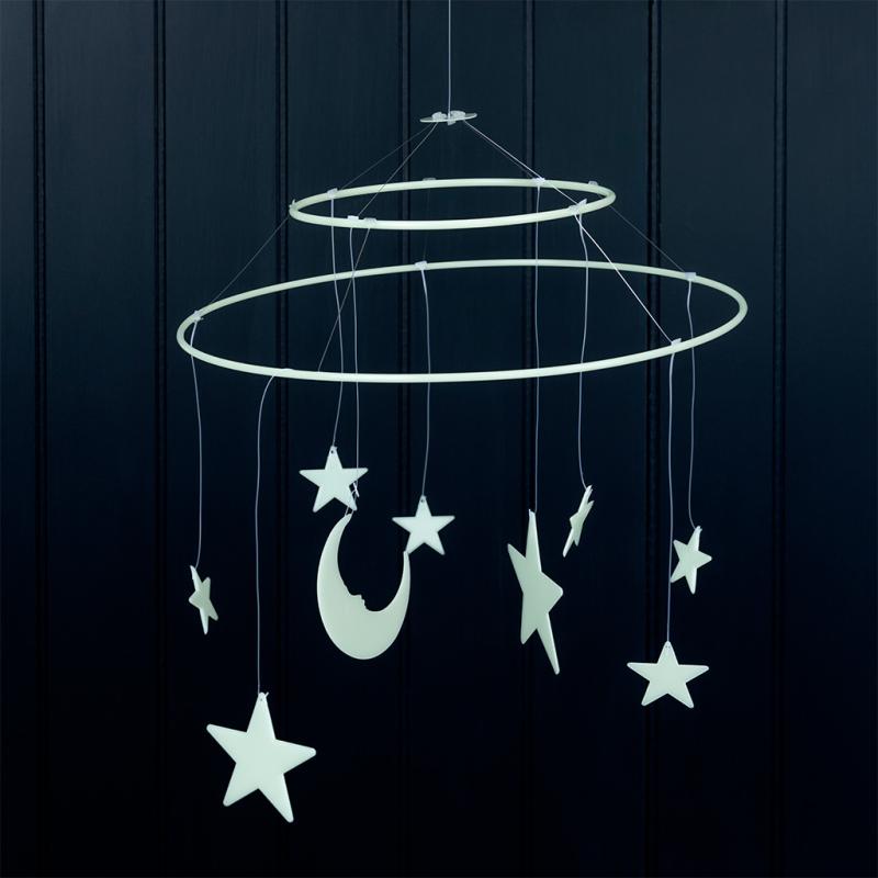 rex london Glow in the dark hanging mobile - Moon and stars