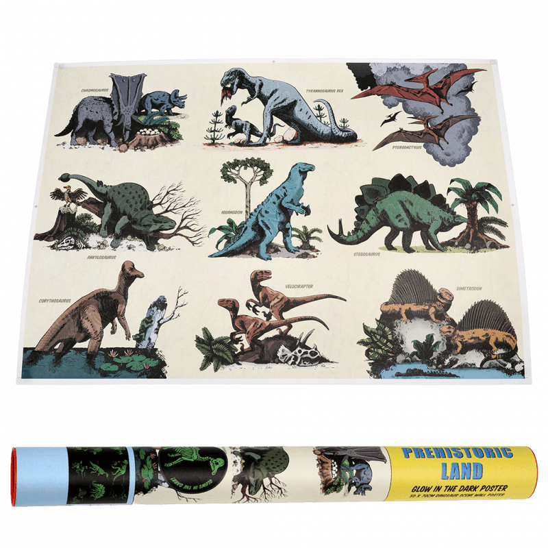 Rex London Glow In The Dark Poster - Prehistoric Land