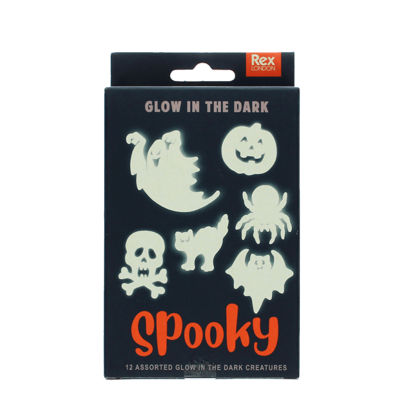 Rex London Glow In The Dark Stick-on Shapes (box Of 12) - Spooky