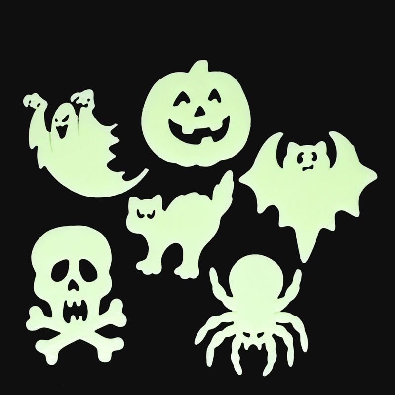 Rex London Glow In The Dark Stick-on Shapes (box Of 12) - Spooky