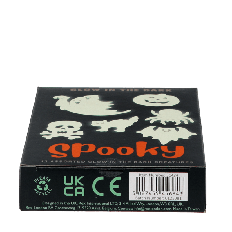 Rex London Glow In The Dark Stick-on Shapes (box Of 12) - Spooky