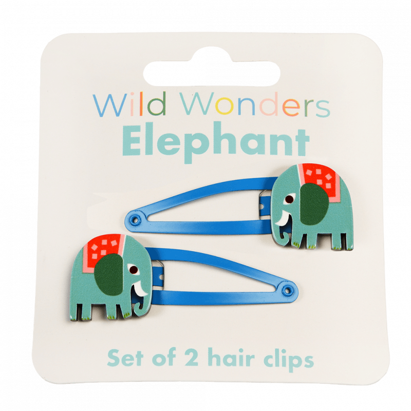 Rex London Hair Clips (set Of 2) - Wild Wonders Elephant