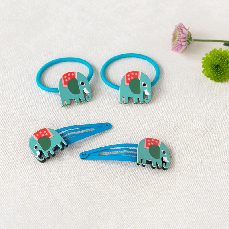 Rex London Hair Clips (set Of 2) - Wild Wonders Elephant