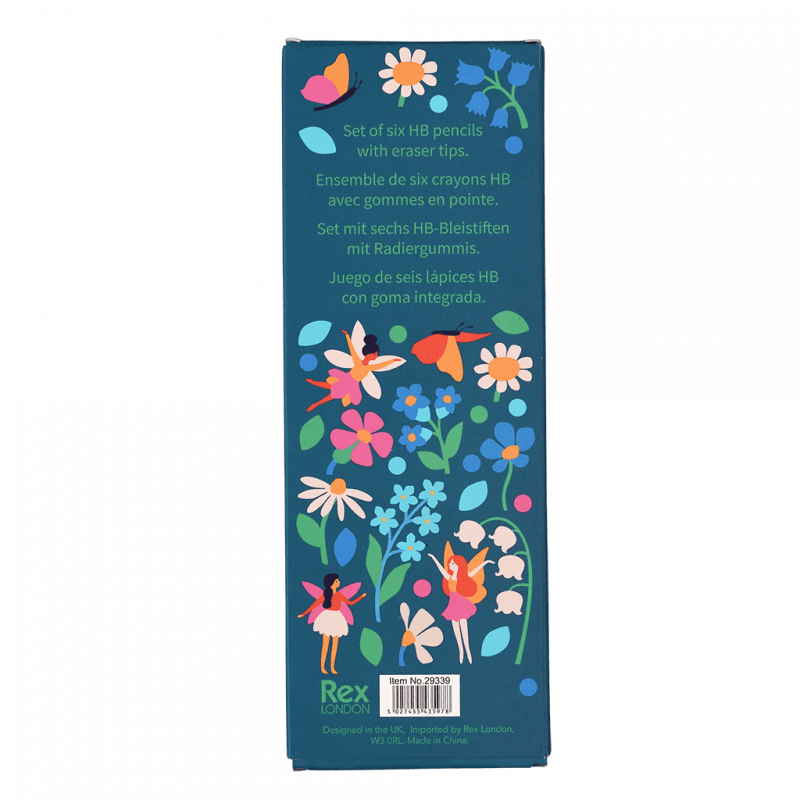 Rex London HB Pencils (pack Of 6) - Fairies In The Garden
