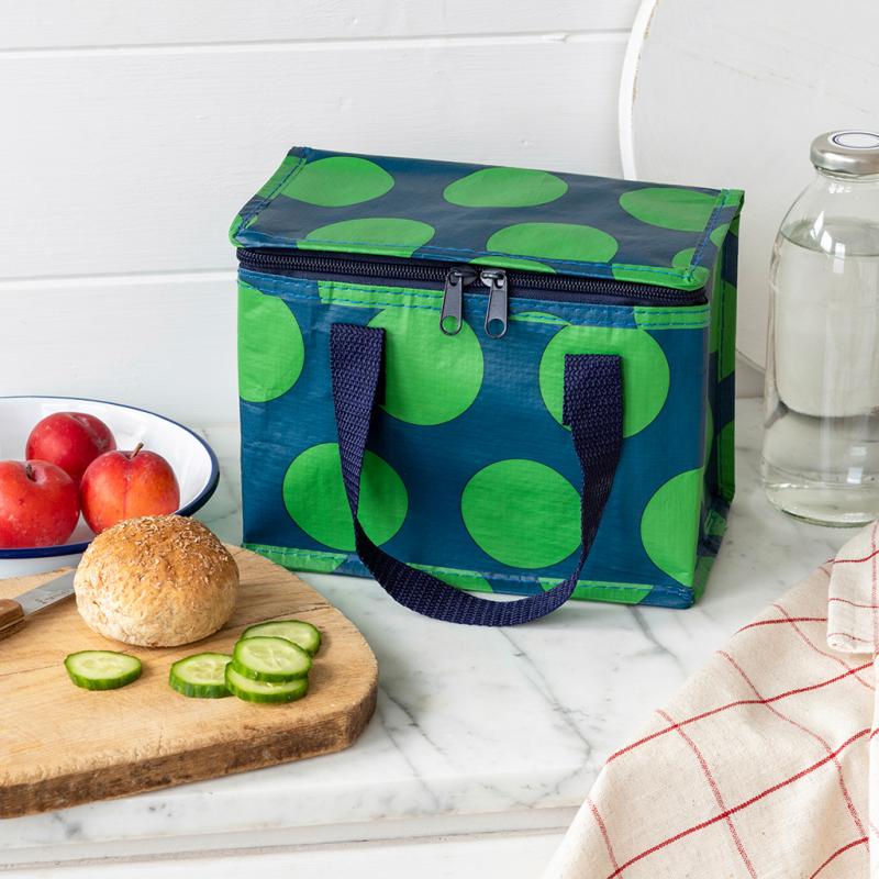 rex london Insulated lunch bag - Spotlight green on blue