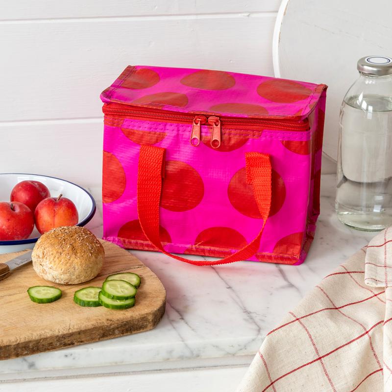 rex london Insulated lunch bag - Spotlight red on pink