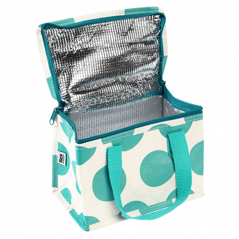 Rex London Insulated Lunch Bag - Spotlight Turquoise On White
