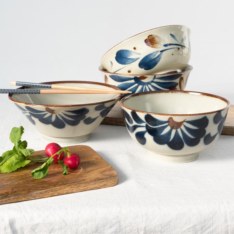 Rex London Japanese Porcelain Noodle Bowl 19cm - Flower