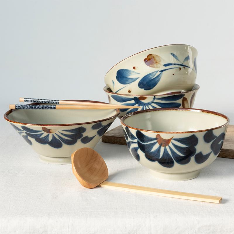 Rex London Japanese Porcelain Noodle Bowl 19cm - Flower