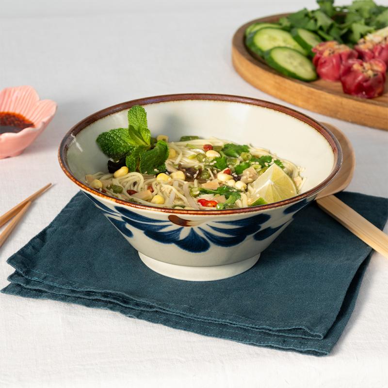 Rex London Japanese Porcelain Noodle Bowl 19cm - Flower