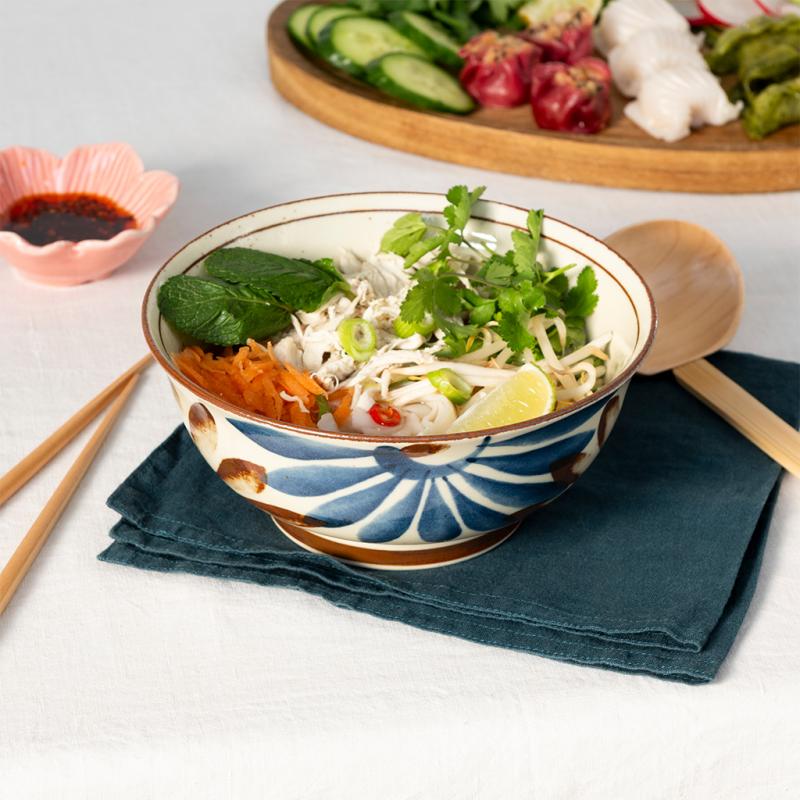 rex london Japanese porcelain ramen bowl 18cm - Flower