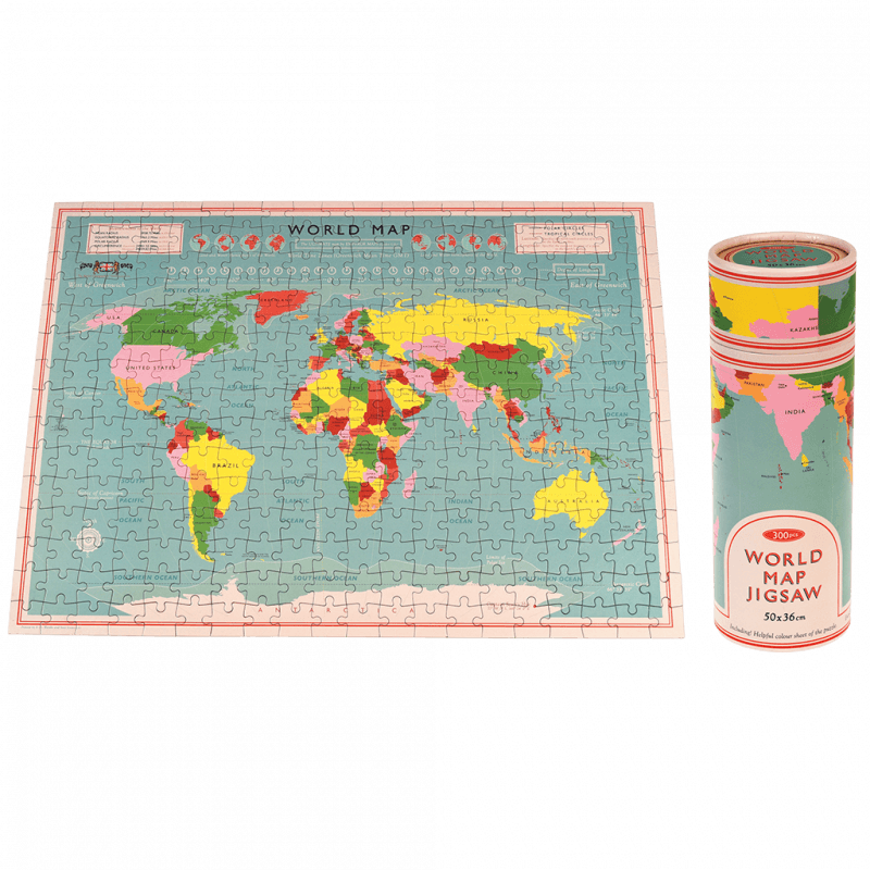 Rex London Jigsaw Puzzle In A Tube (300 Piece) - World Map