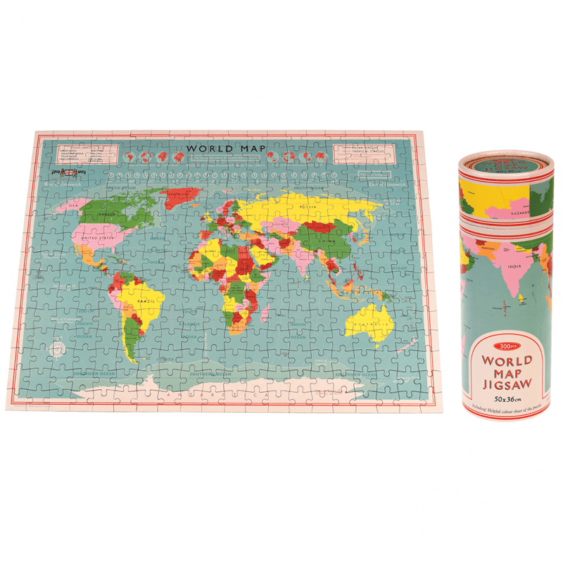 Rex London Jigsaw Puzzle In A Tube (300 Piece) - World Map