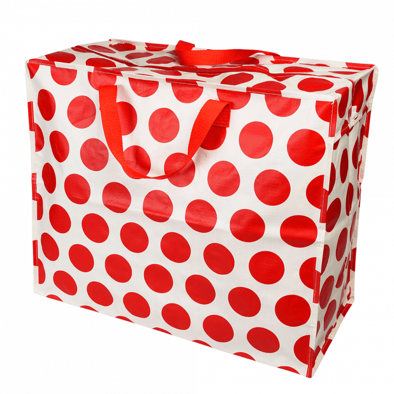 Rex London Jumbo Storage Bag - Spotlight Red On White