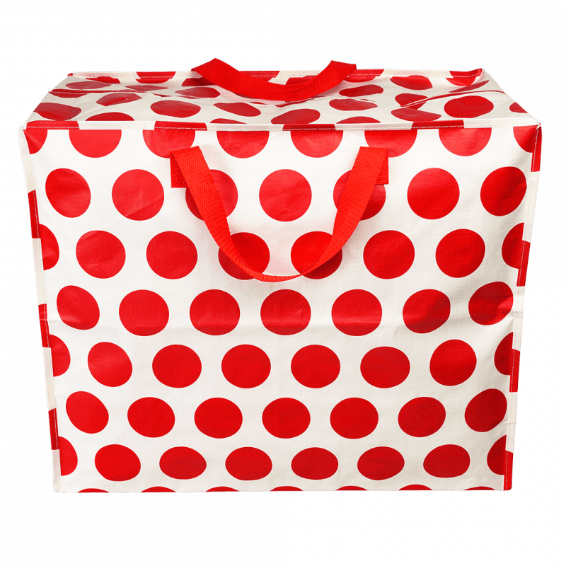 Rex London Jumbo Storage Bag - Spotlight Red On White