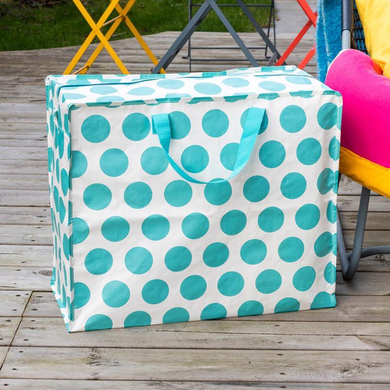 rex london Jumbo storage bag - Spotlight turquoise on white
