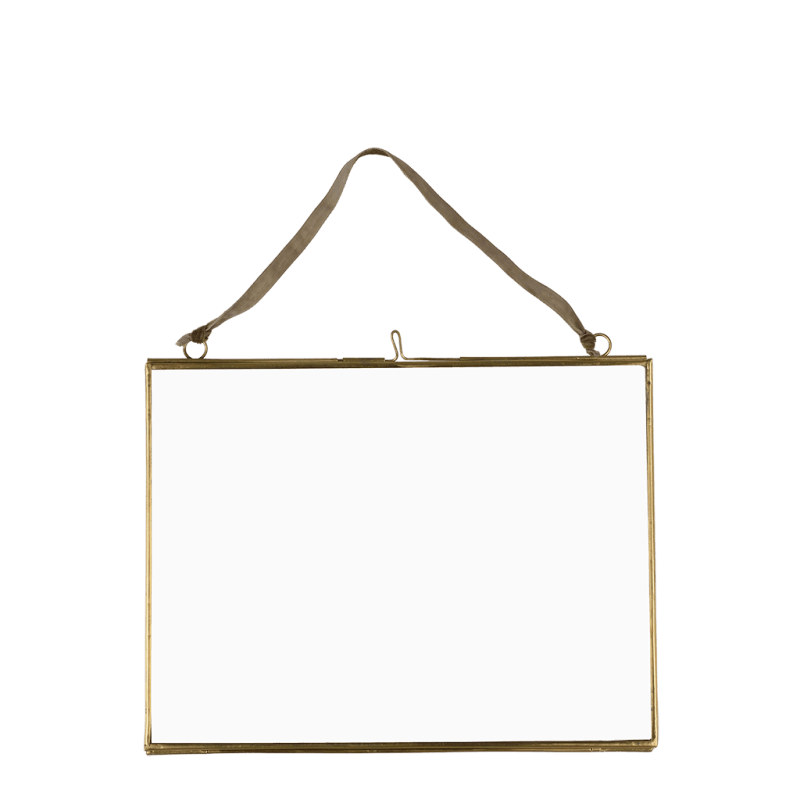 Rex London Landscape Double Sided Glass And Brass Metal Hanging Frame (20 X 15cm)