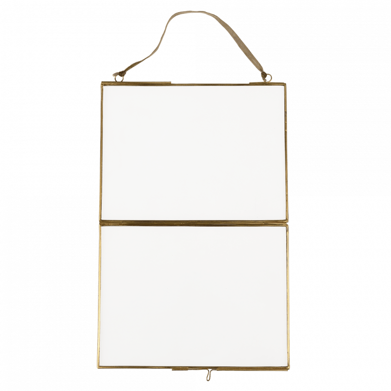Rex London Landscape Double Sided Glass And Brass Metal Hanging Frame (20 X 15cm)