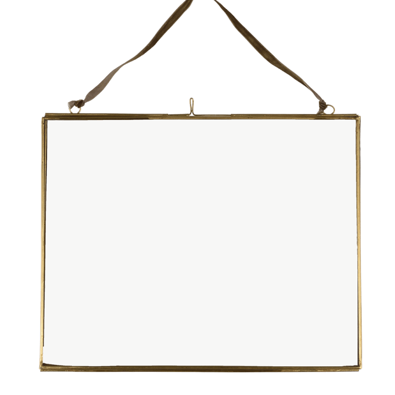 Rex London Landscape Double Sided Glass And Brass Metal Hanging Frame (25 X 20cm)