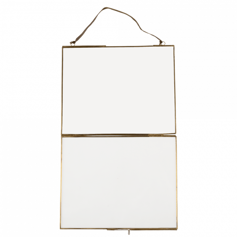 Rex London Landscape Double Sided Glass And Brass Metal Hanging Frame (25 X 20cm)