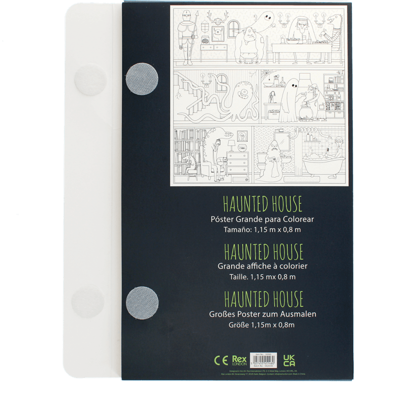 Rex London Large Colouring Poster With Pencils - Haunted House