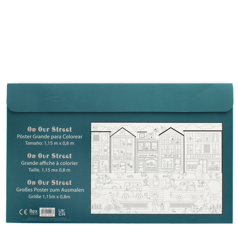 Rex London Large Colouring Poster With Pencils - On Our Street