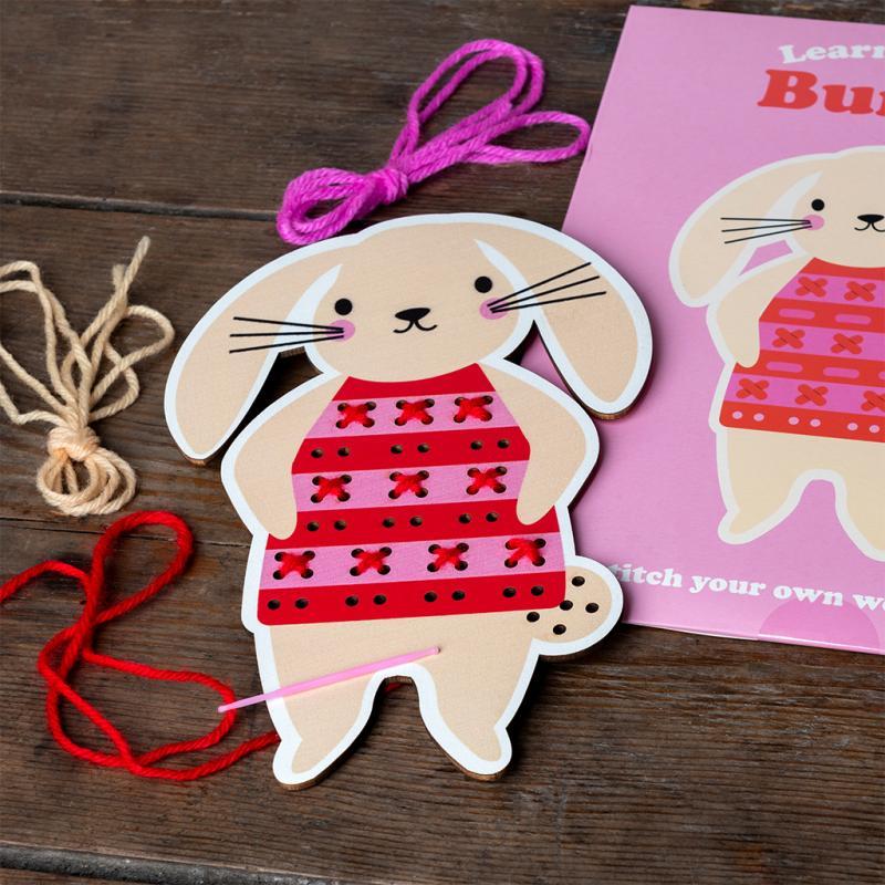 rex london Learn to sew wooden hand-stitch set - Bunny