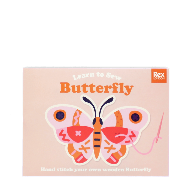 Rex London Learn To Sew Wooden Hand-stitch Set - Butterfly
