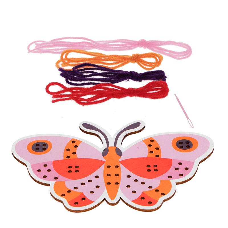 Rex London Learn To Sew Wooden Hand-stitch Set - Butterfly