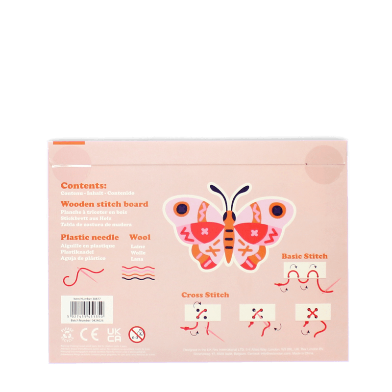 Rex London Learn To Sew Wooden Hand-stitch Set - Butterfly