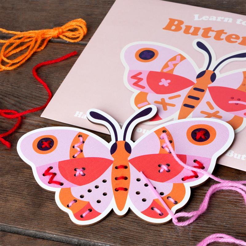Rex London Learn To Sew Wooden Hand-stitch Set - Butterfly