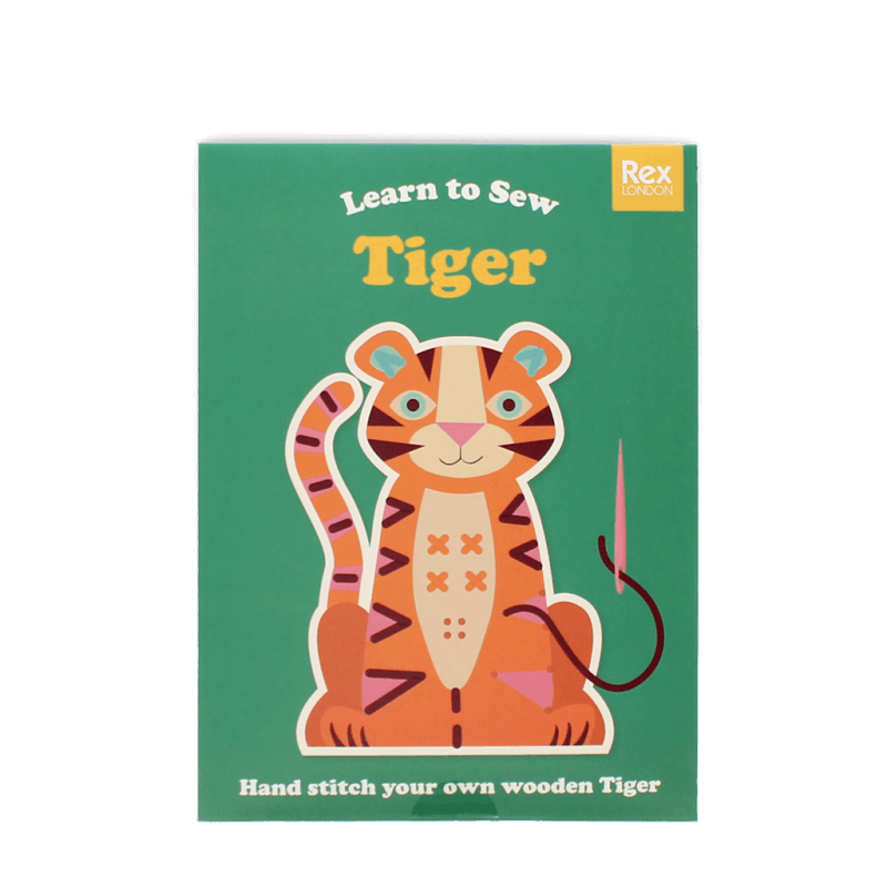 Rex London Learn To Sew Wooden Hand-stitch Set - Tiger