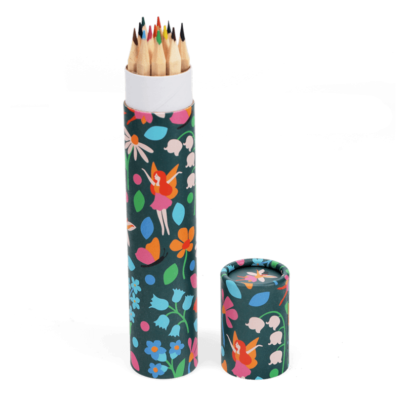 Rex London Long Tube Of Colouring Pencils - Fairies In The Garden