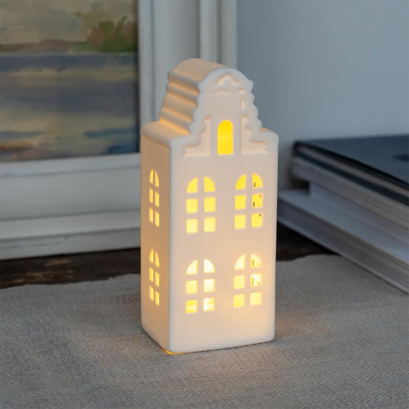 rex london Matt ceramic LED decoration - Medium house