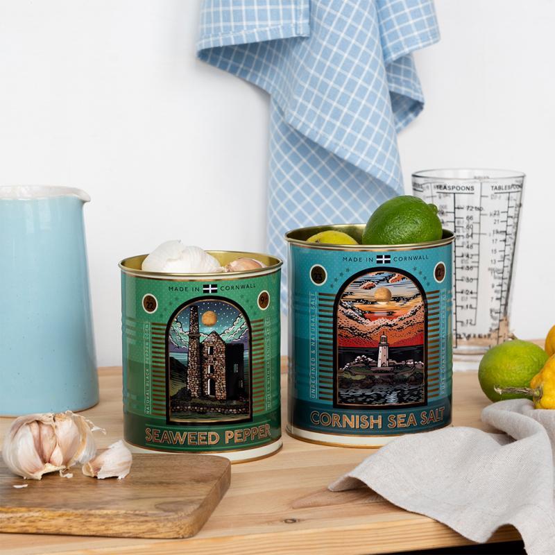 rex london Medium storage tins (set of 2) - Cornish salt and pepper