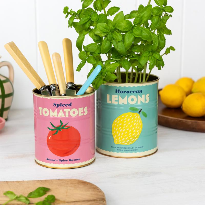 rex london Medium storage tins (set of 2) - Lemon and tomato