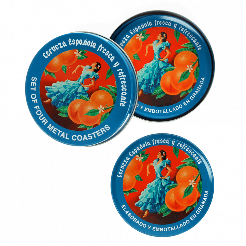 Rex London Metal Coasters (set Of 4) - Cerveza Espanola