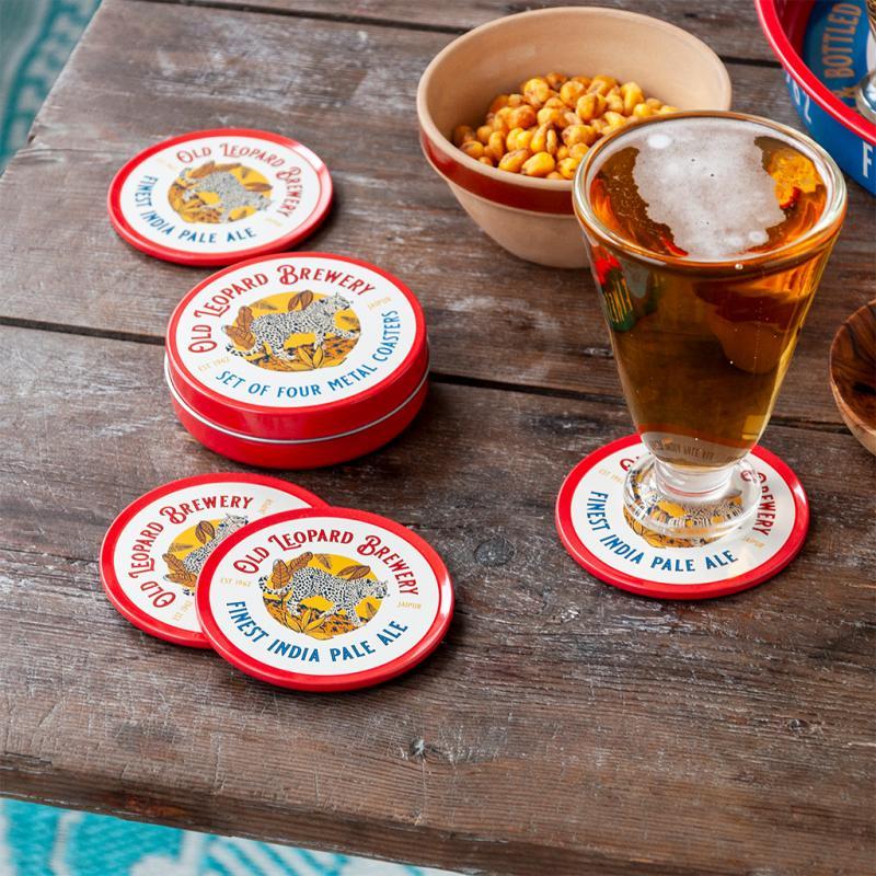 rex london Metal coasters (set of 4) - Old Leopard Brewery