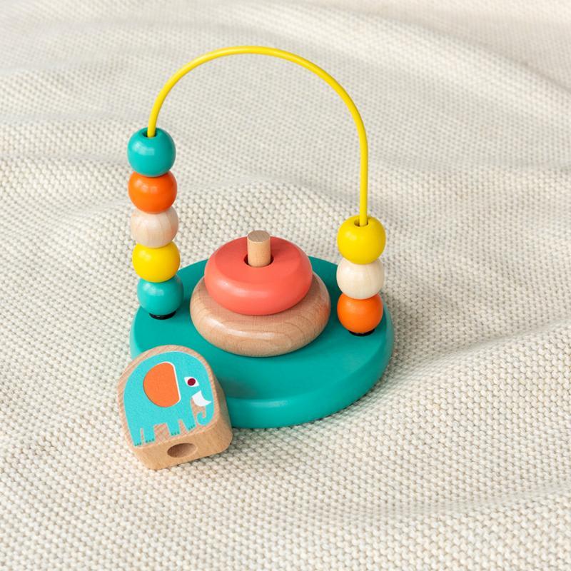 Rex London Mini Bead Loop And Stacker Wooden Toy - Wild Wonders
