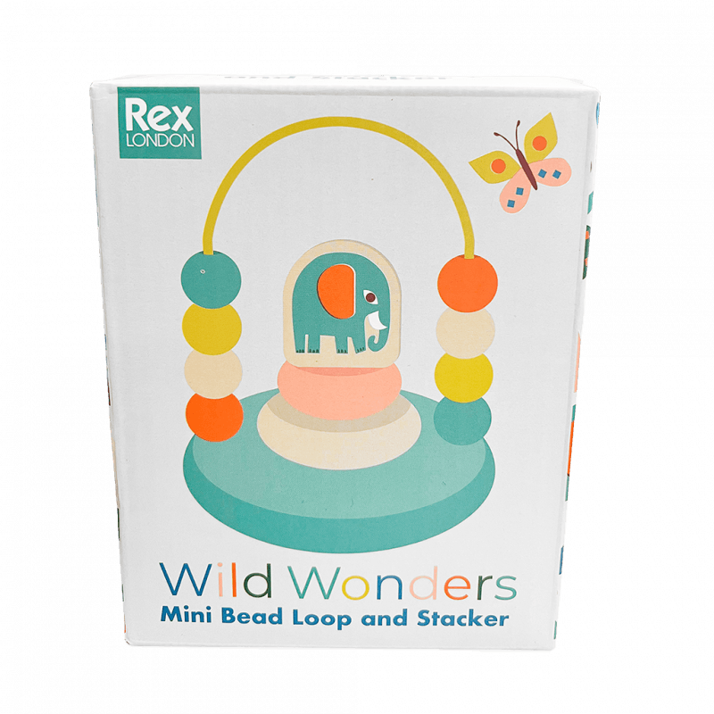 Rex London Mini Bead Loop And Stacker Wooden Toy - Wild Wonders