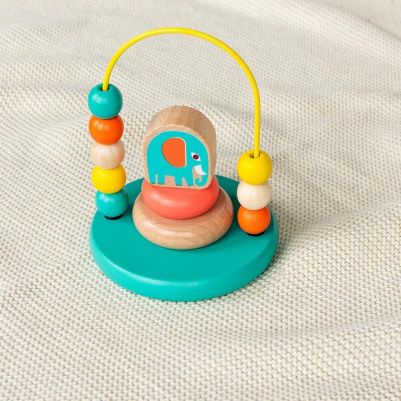 rex london Mini bead loop and stacker wooden toy - Wild Wonders