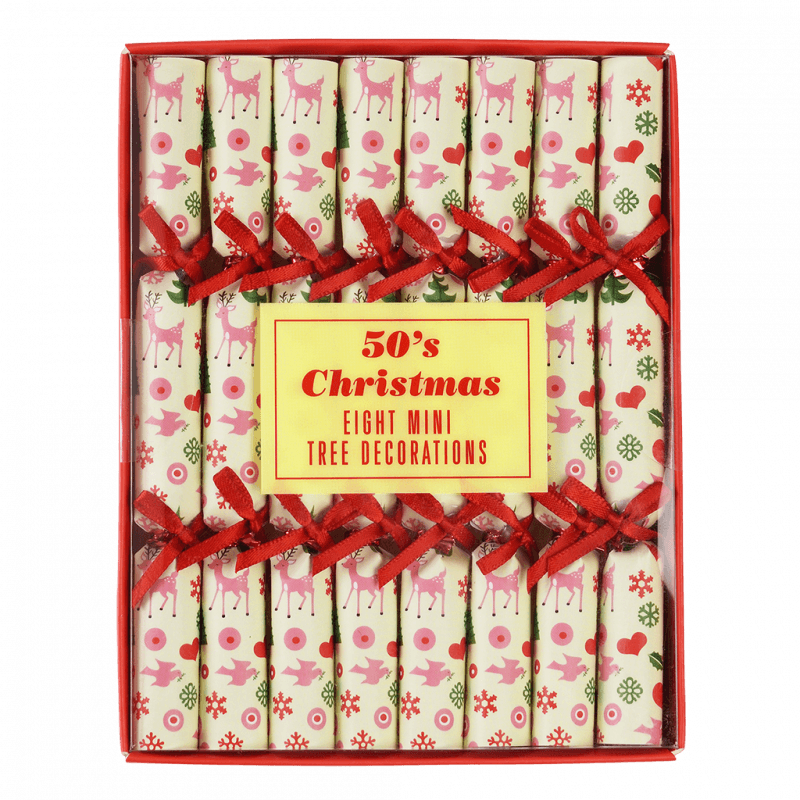 Rex London Mini Christmas Tree Decorations (pack Of 8) - 50s Christmas