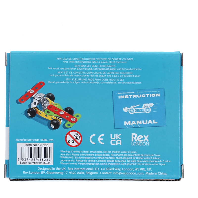 Rex London Mini Construction Kit - Colourful Racing Car