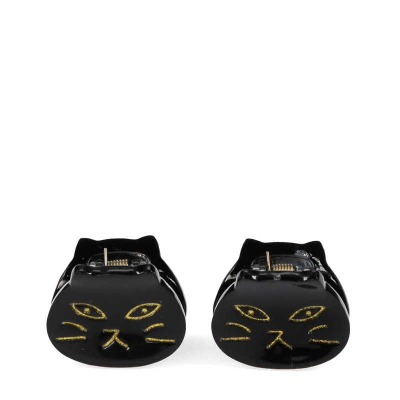 Rex London Mini Hair Claw Clips (set Of 2) - Black Cats