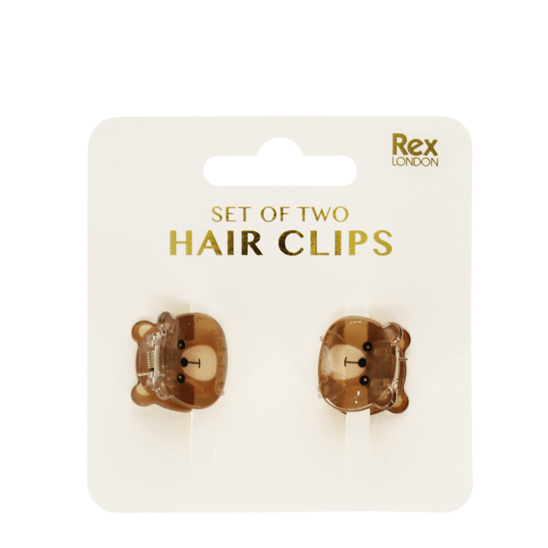 Rex London Mini Hair Claw Clips (set Of 2) - Brown Bears