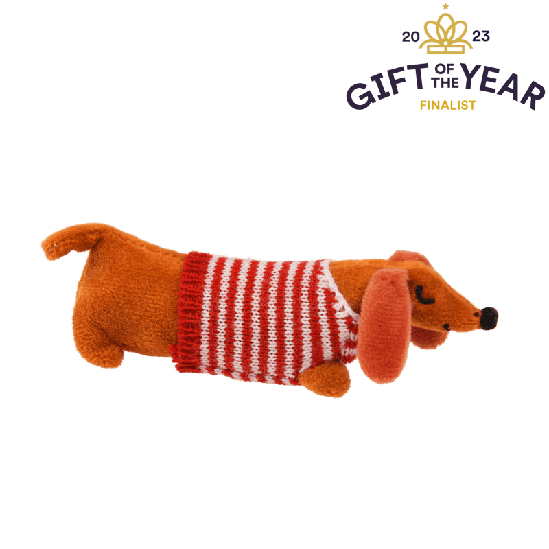 Rex London Mini Sausage Dog In A Little Box - Sausage Dog Soft Toy