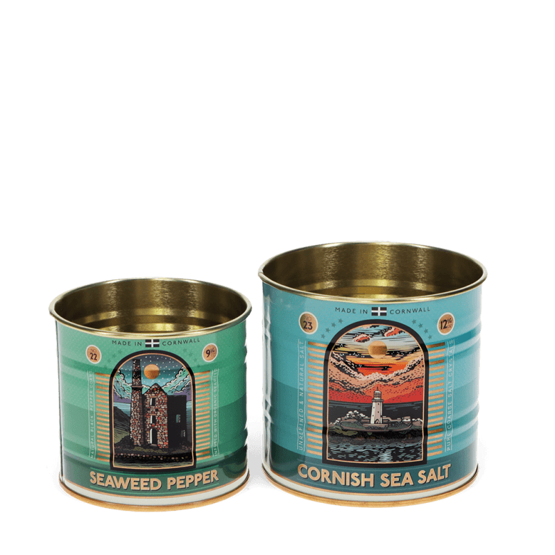 Rex London Mini Storage Tins (set Of 2) - Cornish Salt And Pepper
